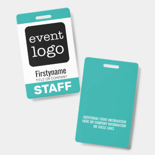 Add Your Event Logo with First Name - STAFF Badge