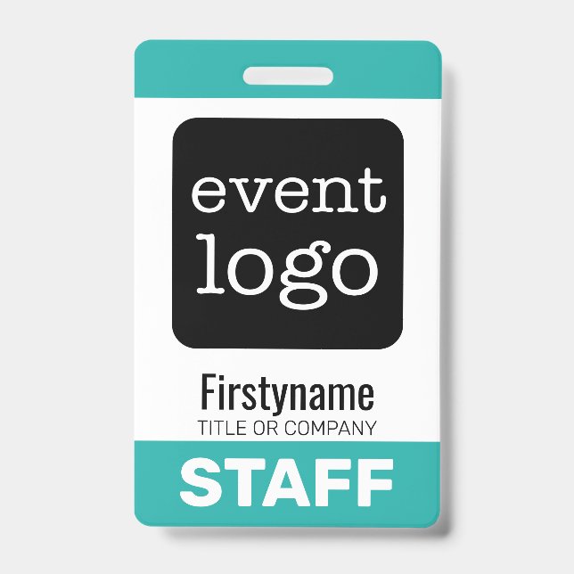 Add Your Event Logo with First Name - STAFF Badge (Front)
