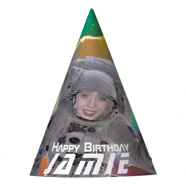 Add Your Face Photo Astronaut Party Hat (Front)