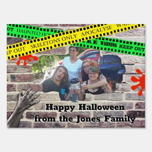 Add your Familys Photo to this funny Halloween Sign