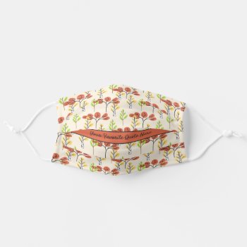 Add Your Favorite Quote Fall Trees Woodland Autumn Adult Cloth Face Mask by BCMonogramMe at Zazzle