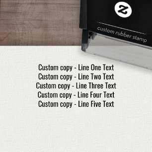 Add your favorite Text - Five Lines Sans Serif Self-inking Stamp