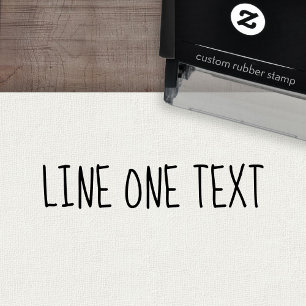 Add your favorite Text - One Line Handwritten Font Self-inking Stamp
