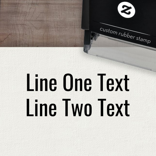 Add your favorite Text - Two Lines Sans Serif Font Self-inking Stamp (Custom Self-Inking Rubber Stamp)