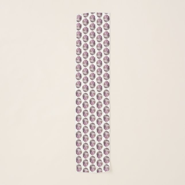Add Your Floating Head Photo - Small Pattern White Scarf (Front)