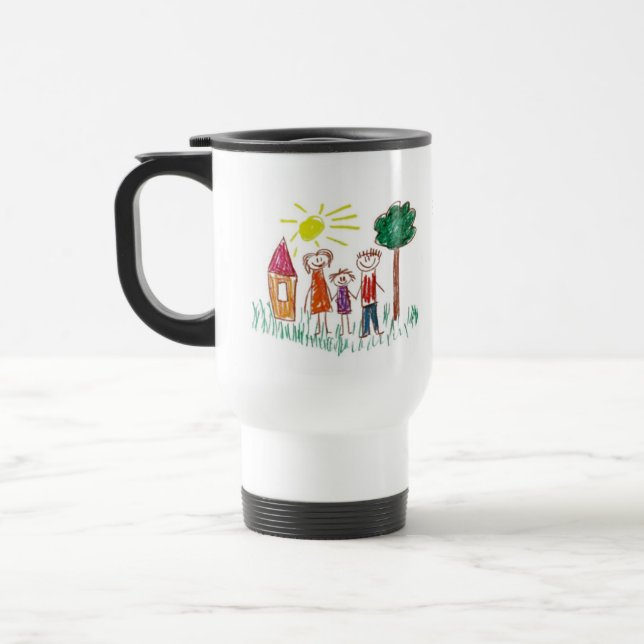 Add your Funny Child's Artwork  Travel Mug (Left)