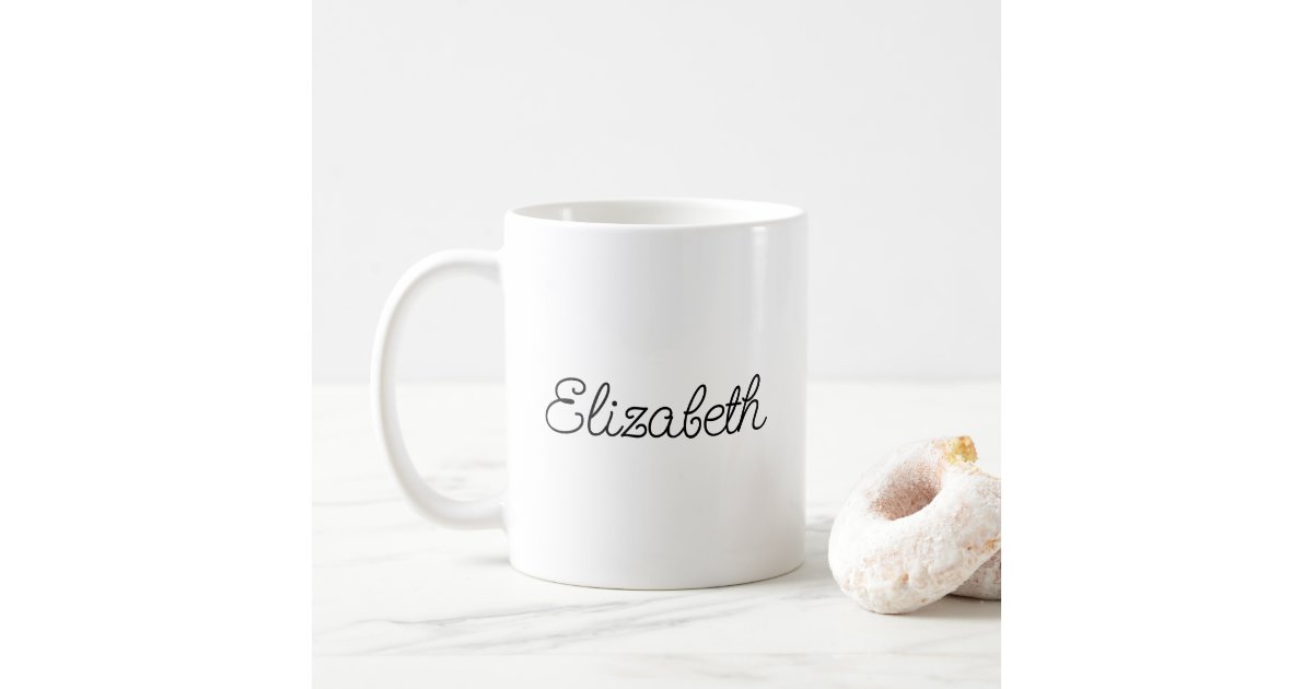 Hand Script Add Your Name Template Trendy Coffee Mug