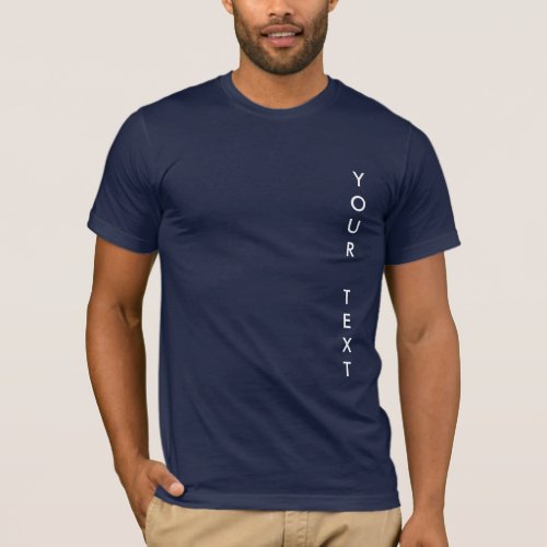 Add Your Image Logo Text Navy Blue Custom Mens T_Shirt