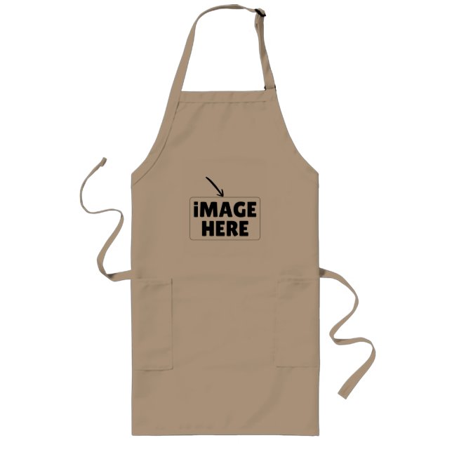Add Your Image or Design Custom Orange  Long Apron (Front)