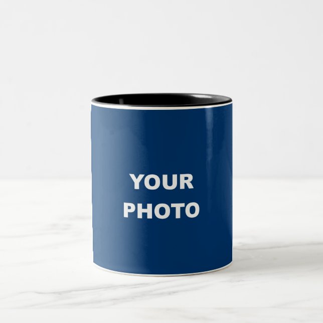 Add Your Image Photo Logo Picture Two-Tone Coffee Mug (Center)