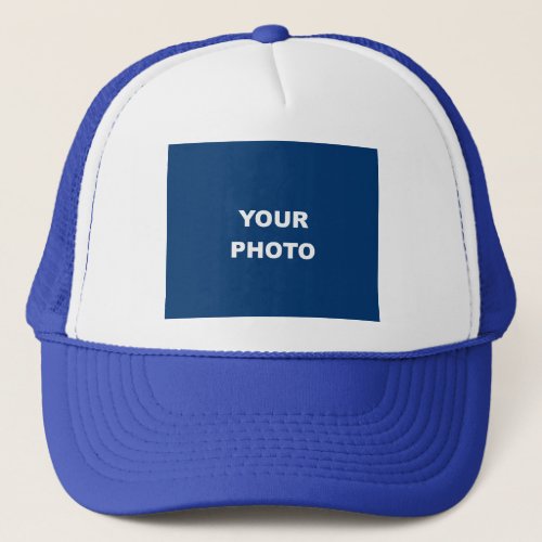 Add Your Image Photo Logo White Royal Blue Trucker Hat