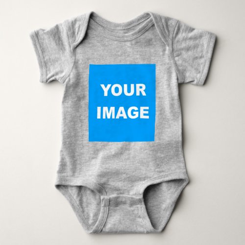 Add Your Image Photo Picture Logo Heather Grey Baby Bodysuit