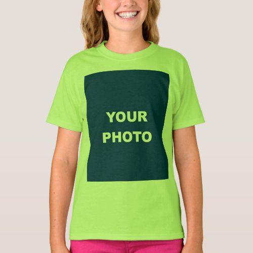 Add Your Image Photo Picture Logo Lime Green T_Shirt