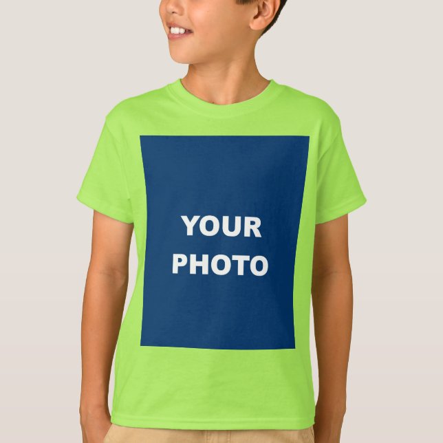 Add Your Image Photo Picture Logo Lime Green T-Shirt (Front)