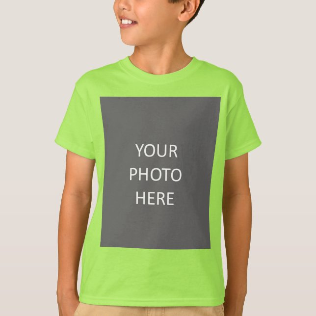 Add Your Image Photo Picture Logo Lime Green T-Shirt (Front)