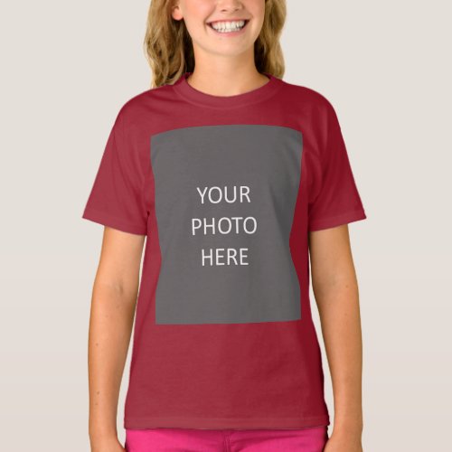 Add Your Image Photo Picture Logo Maroon T_Shirt