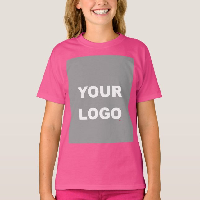 Add Your Image Photo Picture Logo Wow Pink T-Shirt (Front)