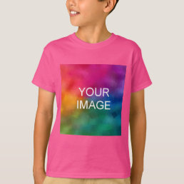 Add Your Image Photo Template Boys Kids Wow Pink T-Shirt