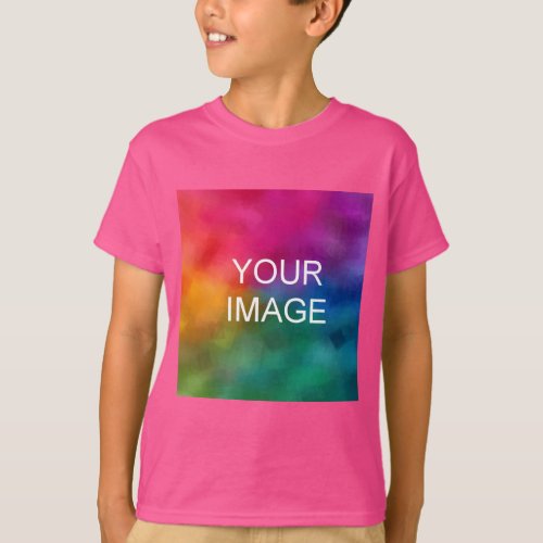 Add Your Image Photo Template Boys Kids Wow Pink T_Shirt