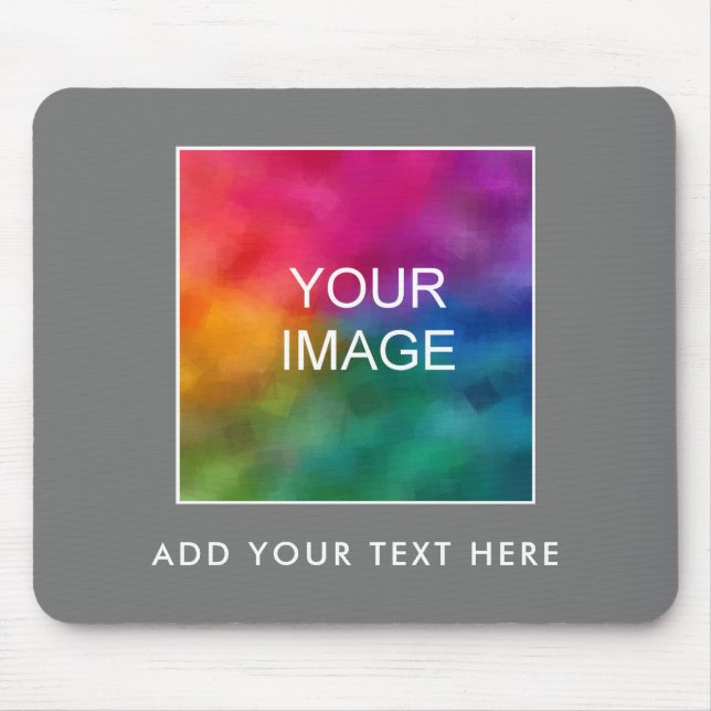 Add Your Image Photo Text Business Logo Template Mouse Pad (Front)