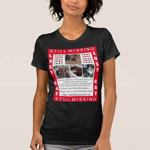 Add Your Image  Text On This Lost Pet Template T_Shirt