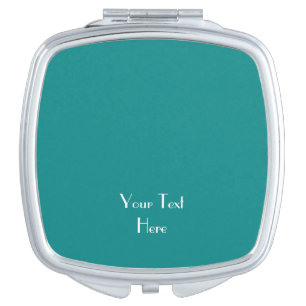 Add Your Image, Your Text, Chic Turquoise Compact Mirror