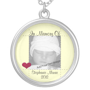 Add Your Info In Memory Of Yellow Photo Necklace