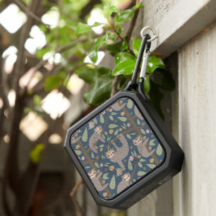 Add Your Initial Cute Floral Sloth Pattern Bluetooth Speaker