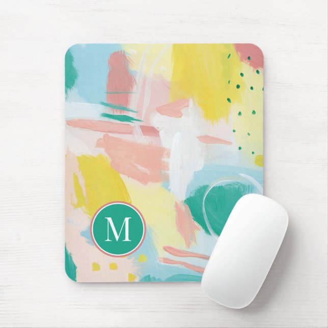 Add Your Initial | Fresh Face Abstract Mouse Pad (With Mouse)