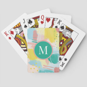 Add Your Initial Fresh Face Abstract Poker Cards