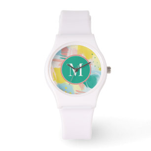 Add Your Initial Fresh Face Abstract Watch