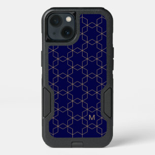 Add Your Initial Gold Geometric Pattern iPhone 13 Case