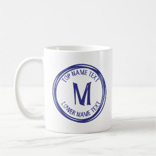 Add Your Initial Name or Text Hand Drawn M N O P Coffee Mug