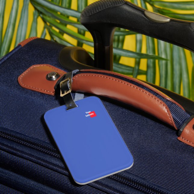 Add Your Initial Royal Blue   Luggage Tag (Front Insitu 1)