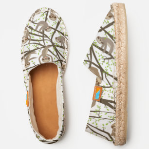 Add Your Initial Smiling Sloth Pattern Espadrilles