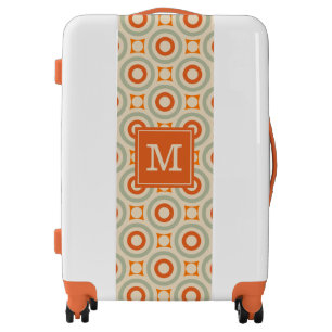Add Your Initial   Vintage Geometric Circle Luggage