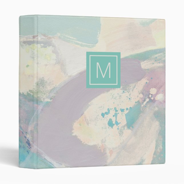 Add Your Initial | White Rock Pastel 3 Ring Binder (Front/Spine)