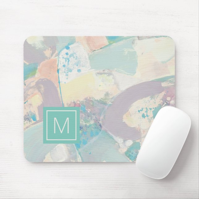 Add Your Initial | White Rock Pastel Mouse Pad (With Mouse)
