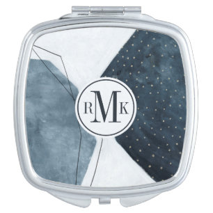 Add Your Initials   Adjacent Abstraction Compact Mirror