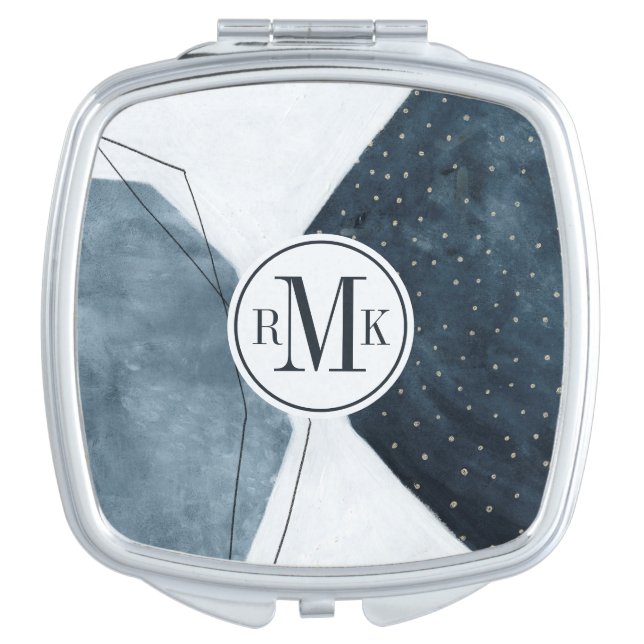 Add Your Initials | Adjacent Abstraction Compact Mirror (Front)
