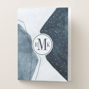 Add Your Initials   Adjacent Abstraction Pocket Folder
