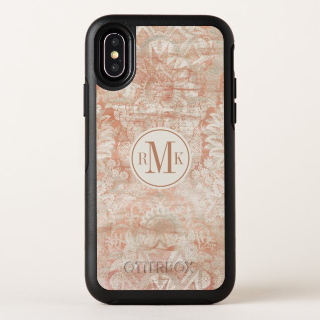 Add Your Initials | Garnet Weft Otterbox iPhone Case (Back)