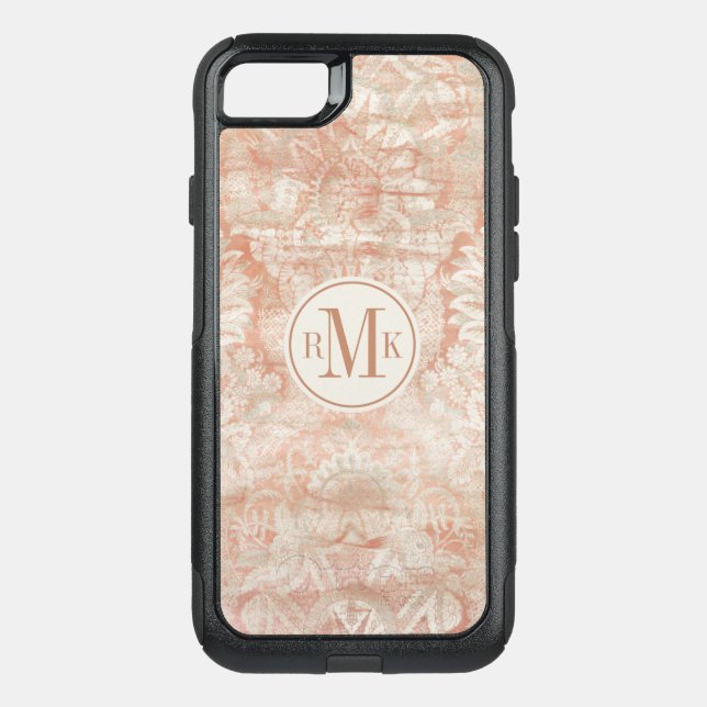 Add Your Initials | Garnet Weft Otterbox iPhone Case (Back)