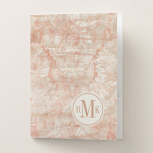 Add Your Initials   Garnet Weft Pocket Folder