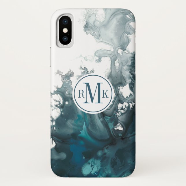 Add Your Initials | Indigo Tempest Case-Mate iPhone Case (Back)
