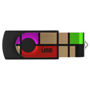 add your initials, Mondrian new style USB Flash Drive