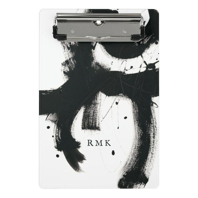 Add Your Initials | Onyx Gesture Mini Clipboard (Front)