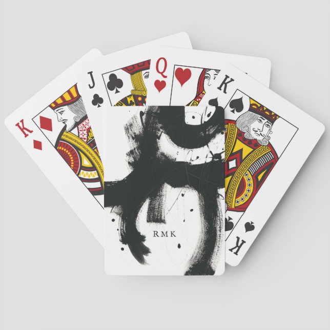 Add Your Initials | Onyx Gesture Poker Cards (Back)