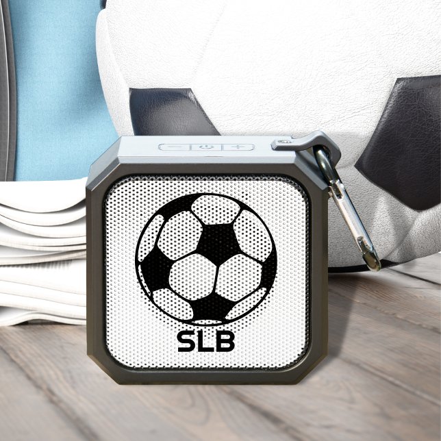 Add Your Initials Soccer Ball Kids Bluetooth Speaker (Kids Soccer Ball Portable Speaker with Initials)