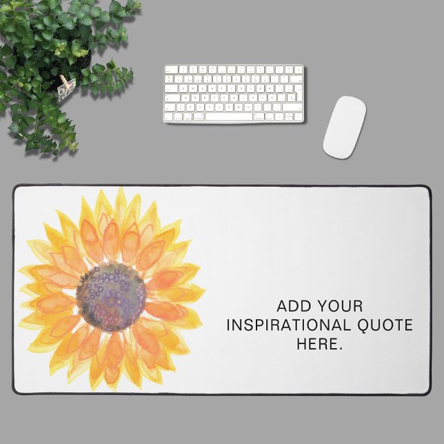 Add Your Inspirational Quote Floral Desk Mat (Creator Uploaded)